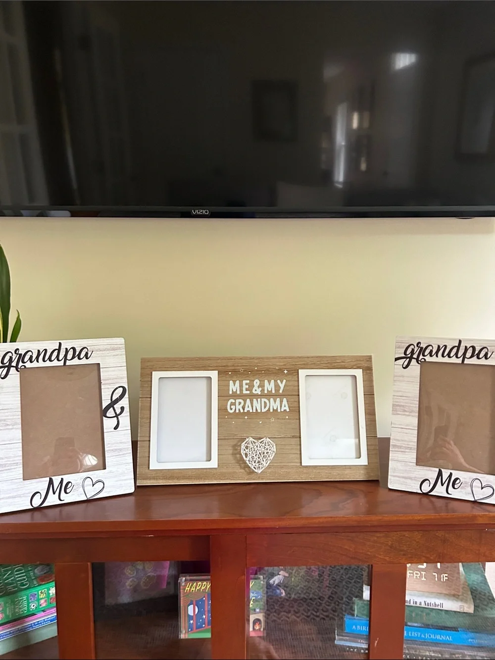 Grandparent Picture Frame Set - White and Brown Wood Finish